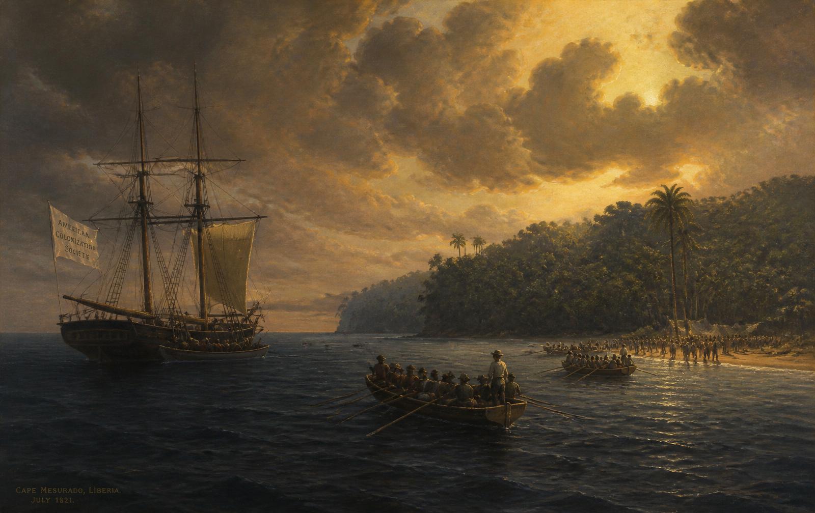 Landfall at Cape Mesurado, 1821